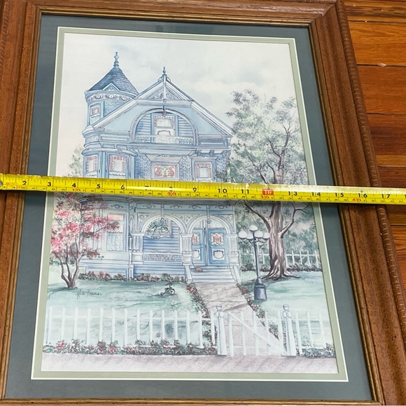Vintage Ava Freeman Art Victorian House Farmhouse Framed Matted Print Retro - Picture 5 of 6